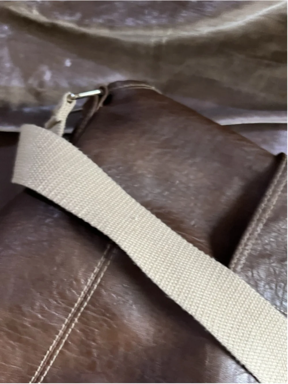 American Eagle canvas /LEATHER TYPE backpack/PURSE brown SEE PICTURES